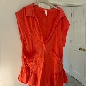 ANTHRO Daily Practice Vibrant Orange  Dress